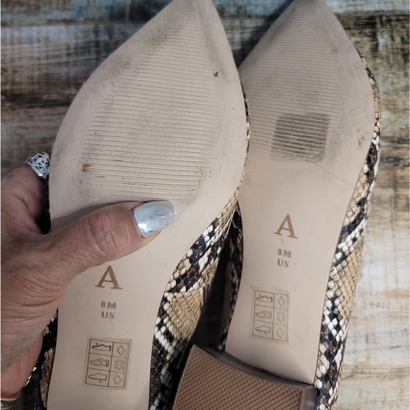 ANTHROPOLOGIE SERAPHINA SNAKESKIN EMBOSSED LEATHER POINTED TOE BLOCK HEE… - Picture 10 of 15